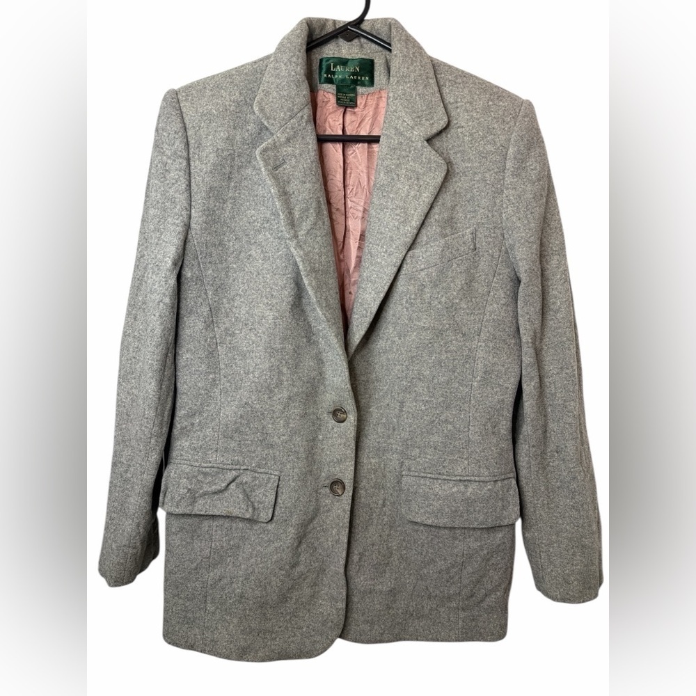 Lauren Ralph Lauren Women's Gray Wool Cashmere Blazer